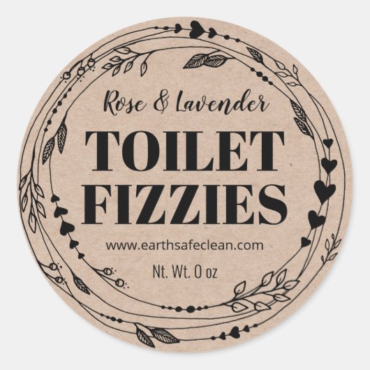 Kraft Bio Handgemachte Toilettenspender Bombenmark Runder Aufkleber (Vorderseite)