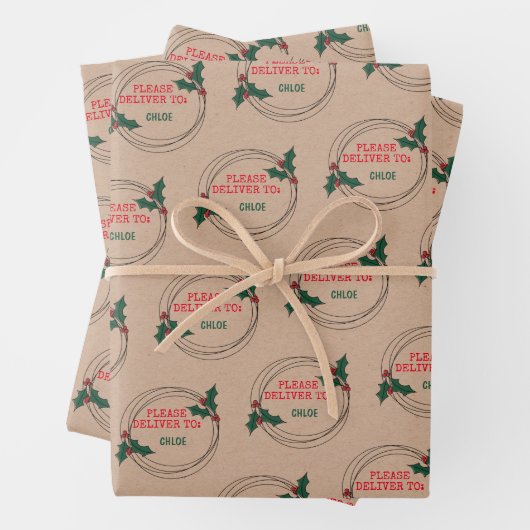 Kraft Bitte geben Sie an, Weihnachten nach Maß Geschenkpapier Set (Beispiel)