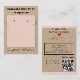 Kraft Blush Halskette Ohrringe Logo Webseite QR-Co Visitenkarte