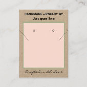Kraft Blush Necklace Earrings Logo Website QR Code Visitenkarte (Vorderseite)