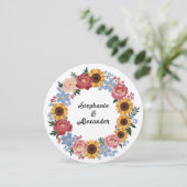 Kraft Boho Floral Wreath Wedding Einladung (Stehend Vorderseite)