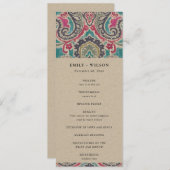 KRAFT BOHO TRIBAL IKATFL WEDING CEREMONY PROGRAMM (Vorne/Hinten)