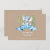 Kraft Boy Rustic Elephant Diaper Einlage Begleitkarte (Vorne/Hinten)