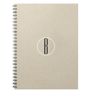 Kraft Braun Chic Monogramm Buchstabe Initiale Rust Notizblock