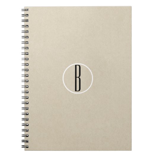 Kraft Braun Chic Monogramm Buchstabe Initiale Rust Notizblock (Vorderseite)