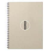 Kraft Brown Chic Monogram Letter Initial Rustic Notizblock (Vorderseite)