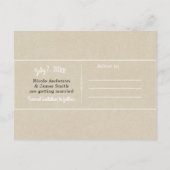 Kraft Brown Chic Rustic Wedding Save the Date Ankündigungspostkarte (Rückseite)