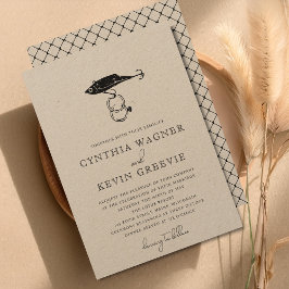 Kraft Brown Rustic Fishing Lure Rings Black Einladung