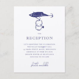 Kraft Brown Rustic Fishing Lure Rings Navy Blue Begleitkarte