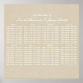 Kraft Brown Rustic Modern Wedding Seating Chart Poster (Vorne)