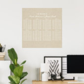Kraft Brown Rustic Modern Wedding Seating Chart Poster (Heimbüro)