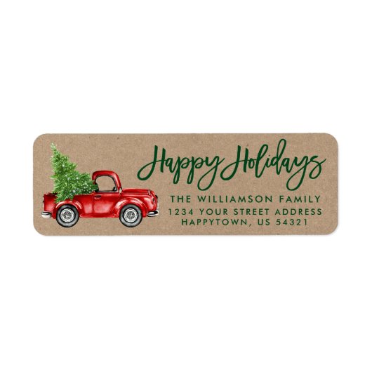 Kraft Brush Script Vintag Truck Holiday Green (Vorne)