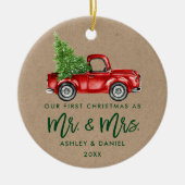 Kraft Brush Script Vintager Truck Keramik Ornament (Vorne)