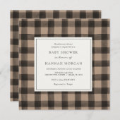 Kraft Buffalo Kariert Baby Dusche Einladung (Vorne/Hinten)