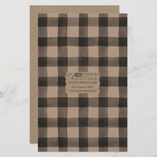 Kraft Buffalo Karo Soap Wrap Paper Sheet - Satin (Vorne/Hinten)