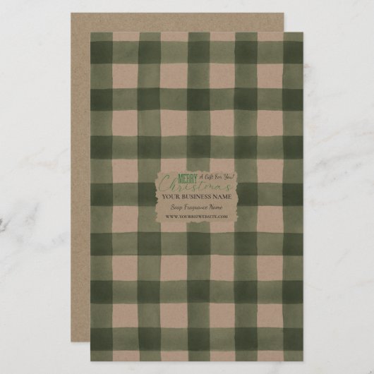 Kraft Buffalo Karo Soap Wrap Paper Sheet - Satin (Vorne/Hinten)