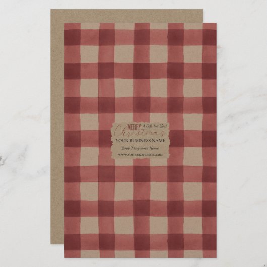 Kraft Buffalo Karo Soap Wrap Paper Sheet - Satin (Vorne/Hinten)