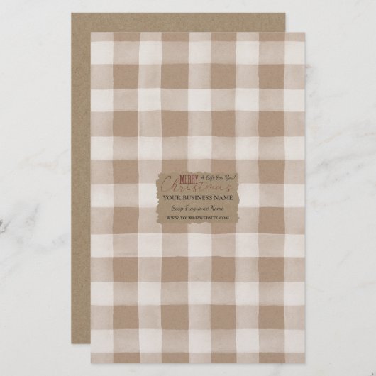 Kraft Buffalo Karo Soap Wrap Paper Sheet - Satin (Vorne/Hinten)