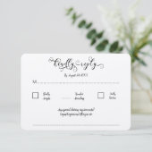 Kraft Calligrapy Script Traditional Wedding RSVP Begleitkarte (Stehend Vorderseite)