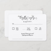 Kraft Calligrapy Script Traditional Wedding RSVP Begleitkarte (Vorne/Hinten)