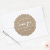 Kraft Chic Script Thank You For Shopping Runder Aufkleber (Umschlag)