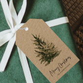 Kraft Christmas Green Tree | Frohe Weihnachten Geschenkanhänger