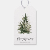 Kraft Christmas Green Tree | Frohe Weihnachten Geschenkanhänger (Vorderseite)