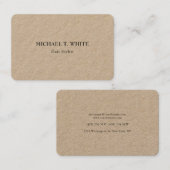 Kraft Classical Minimalistisch Beruflich Elegant Visitenkarte (Vorne/Hinten)