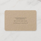 Kraft Classical Minimalistisch Beruflich Elegant Visitenkarte (Rückseite)