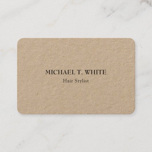 Kraft Classical Minimalistisch Beruflich Elegant Visitenkarte (Vorderseite)