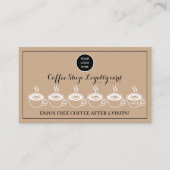 Kraft Coffee Shop Logo Business Rewards Punch Treuekarte (Vorderseite)