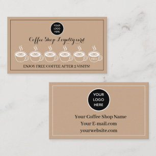 Kraft Coffee Shop Logo Geschäftsprämien Stempel Treuekarte