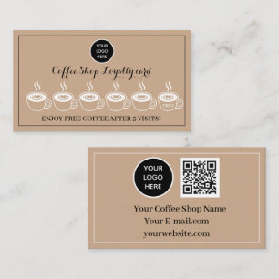 Kraft Coffee Shop Logo Geschäftsprämien Stempel Treuekarte