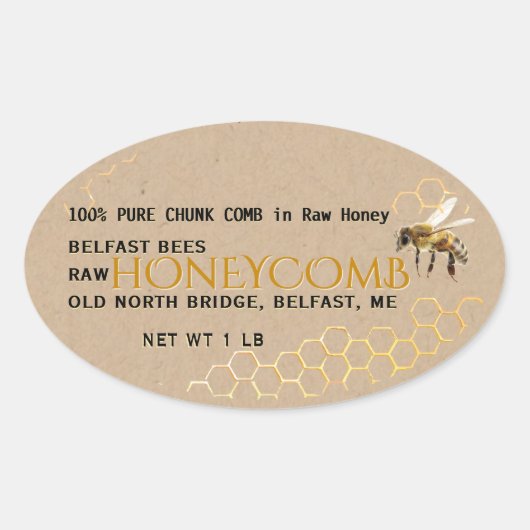 Kraft Comb Honey in Rectangle, Circle, Square oder Ovaler Aufkleber (Vorderseite)