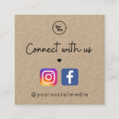 Kraft Connect mit US Heart Social Media QR Code Quadratische Visitenkarte (Vorderseite)
