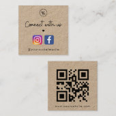 Kraft Connect mit US Heart Social Media QR Code Quadratische Visitenkarte (Vorne/Hinten)