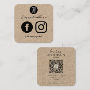 Kraft Connect mit US Social Media QR Code Quadratische Visitenkarte