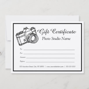 Kraft Custom Fotografy Gift Certificate Einladung