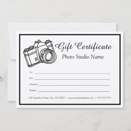 Kraft Custom Fotografy Gift Certificate Einladung (Vorderseite)
