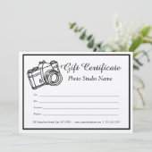 Kraft Custom Fotografy Gift Certificate Einladung (Stehend Vorderseite)