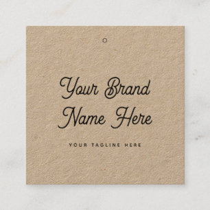 Kraft Custom Square Markenname Tags
