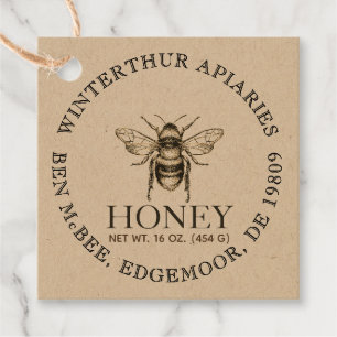 KRAFT Danke Custom Honey Jar Bee Tags Geschenkanhänger