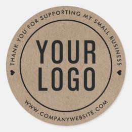 Kraft Danke, dass Sie mein kleines Unternehmen unt Runder Aufkleber