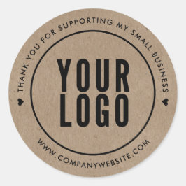 Kraft Danke, dass Sie mein kleines Unternehmen unt Runder Aufkleber