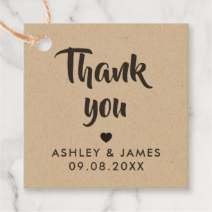 Kraft danke Ihnen Geschenke Tags, Hochzeit danke Geschenkanhänger