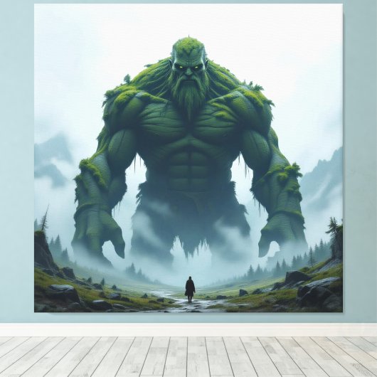 „Kraft der Erde – Der uralte Steingigant“ Leinwanddruck (Insitu (Holzboden))