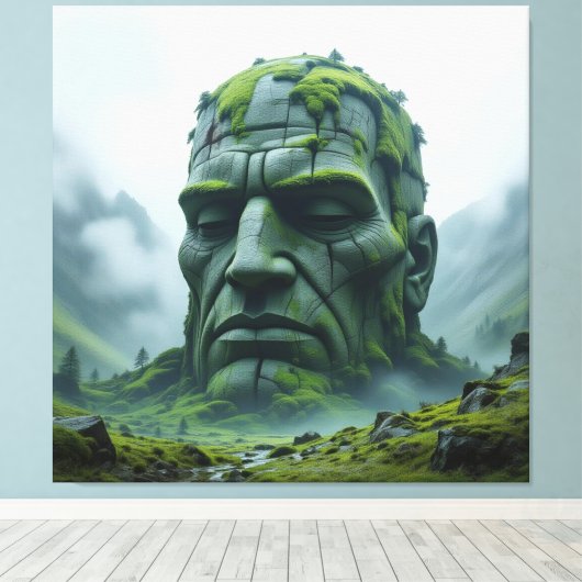 „Kraft der Erde – Der uralte Steingigant“ Leinwanddruck (Insitu (Holzboden))