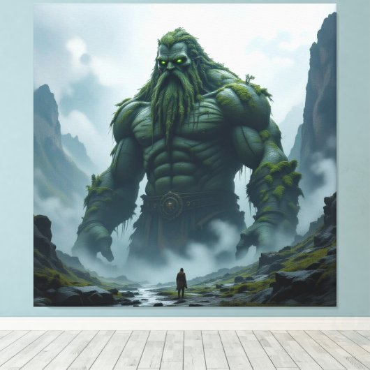 „Kraft der Erde – Der uralte Steingigant“ Leinwanddruck (Insitu (Holzboden))