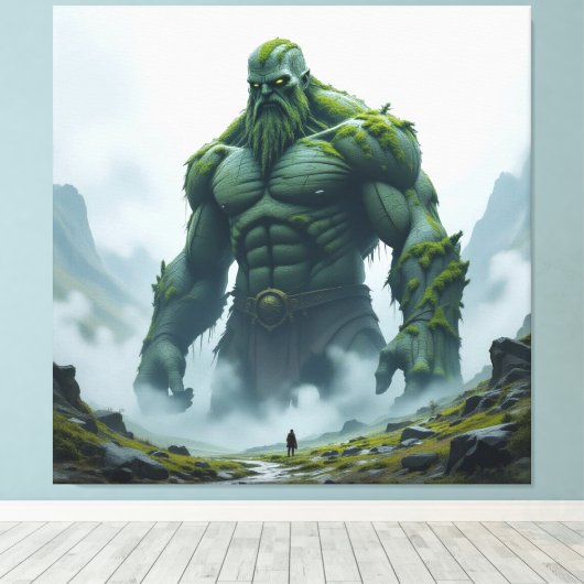 „Kraft der Erde – Der uralte Steingigant“ Leinwanddruck (Insitu (Holzboden))