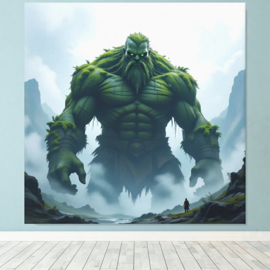 „Kraft der Erde – Der uralte Steingigant“ Leinwanddruck (Insitu (Holzboden))